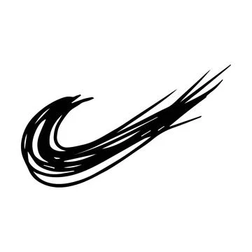 Scribble brush stroke element, abstract charcoal curly line illustration fo.. Stock Illustration