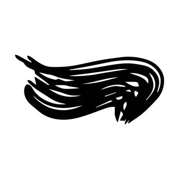 Scribble brush stroke element, abstract charcoal curly line illustration fo.. Illustrazione stock