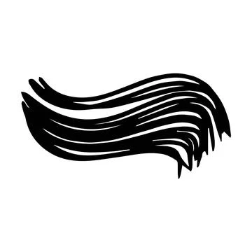 Scribble brush stroke element, abstract charcoal curly line illustration fo.. Illustrazione stock