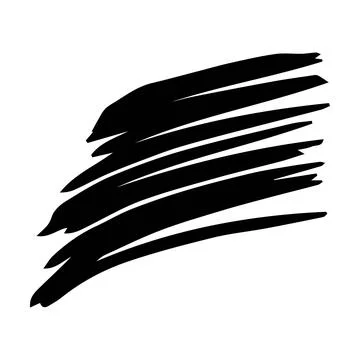 Scribble brush stroke element, abstract charcoal curly line illustration fo.. Illustrazione stock