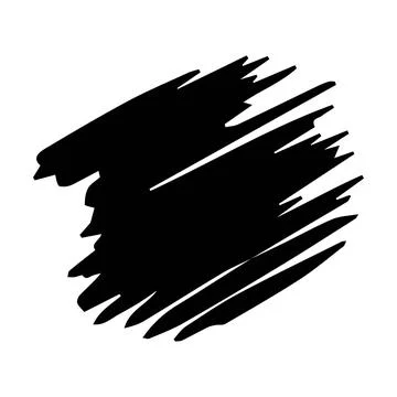 Scribble brush stroke element, abstract charcoal curly line illustration fo.. Illustrazione stock