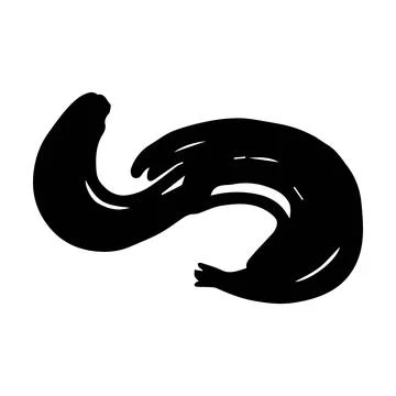 Scribble brush stroke element, abstract charcoal curly line illustration fo.. Stock Illustration