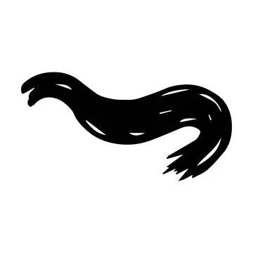 Scribble brush stroke element, abstract charcoal curly line illustration fo.. Stock Illustration