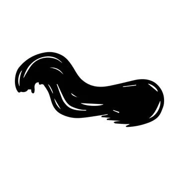 Scribble brush stroke element, abstract charcoal curly line illustration fo.. Stock Illustration