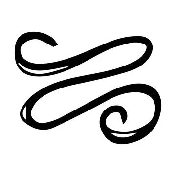 Scribble brush stroke element, abstract charcoal curly line illustration fo.. Stock Illustration