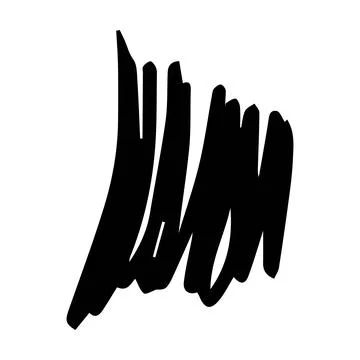 Scribble brush stroke element, abstract charcoal curly line illustration fo.. Illustrazione stock