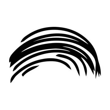 Scribble brush stroke element, abstract charcoal curly line illustration fo.. Stock Illustration