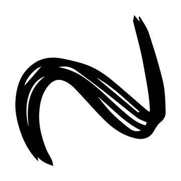 Scribble brush stroke element, abstract charcoal curly line illustration fo.. Stock Illustration