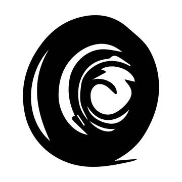 Scribble brush stroke element, abstract charcoal curly line illustration fo.. Stock Illustration