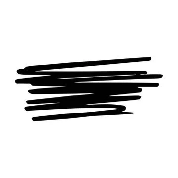 Scribble brush stroke element, abstract charcoal curly line illustration fo.. Stock Illustration