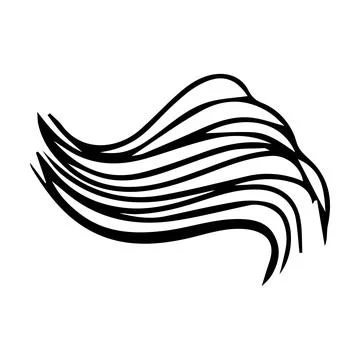 Scribble brush stroke element, abstract charcoal curly line illustration fo.. Stock Illustration