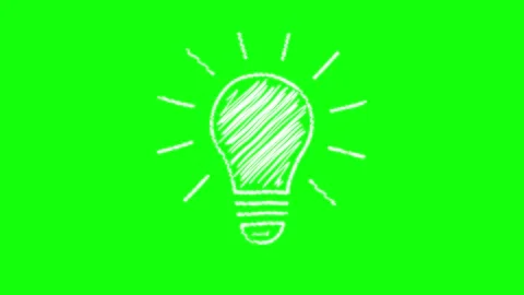 Scribble bulb animated hand drawn chalk sketch shining idea lamp wiggling l.. Stock Footage 342963360