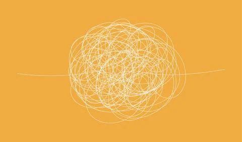 Scribble chaos line. Abstract random labyrinth in doodle style. Hand drawing  Stock Illustration