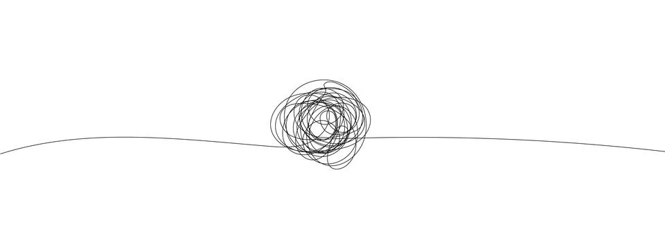 Scribble chaos line brush stroke, doodle sketch circle hand drawn. Vector i.. Stock Illustration