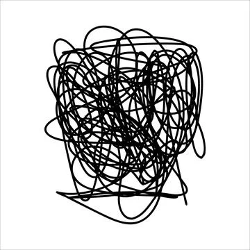 Scribble chaotic thin line. Doodle chaotic thin line, curls, swirl, twirl Stock Illustration