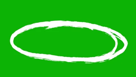 Scribble circle highlight animation green screen. Hand drawn rough texture oval  Stock Footage 325799912