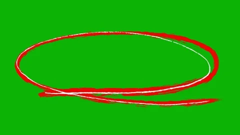 Scribble circle highlight animation green screen. Hand drawn rough texture oval  Video stock 325800137