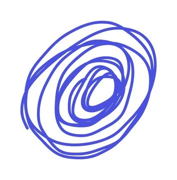 Scribble circle line. Hand Drawn lines in Pencil. Charcoal smears. Vector logo Stock Illustration