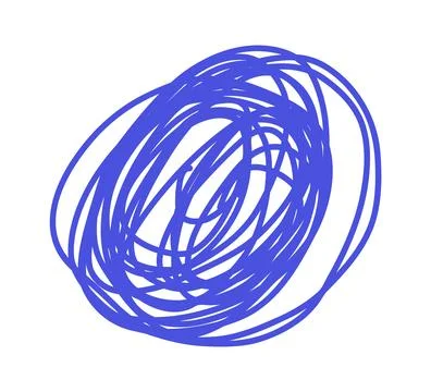 Scribble circle line. Hand Drawn lines in Pencil. Charcoal smears. Vector logo Stock Illustration