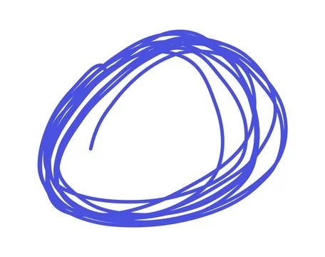 Scribble circle line. Hand Drawn lines in Pencil. Charcoal smears. Vector logo Stock Illustration