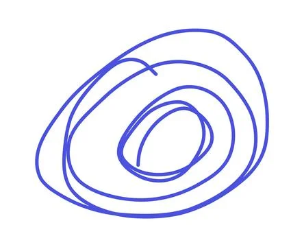 Scribble circle line. Hand Drawn lines in Pencil. Charcoal smears. Vector logo Stock Illustration