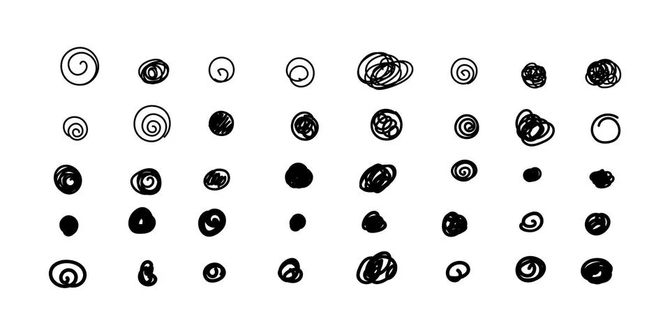 Scribble circle point for bullet journal vector Stock Illustration