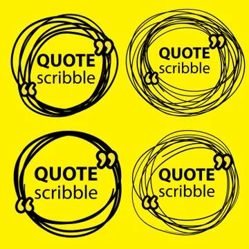 Scribble Circle Quote Vector Set Stock Illustration