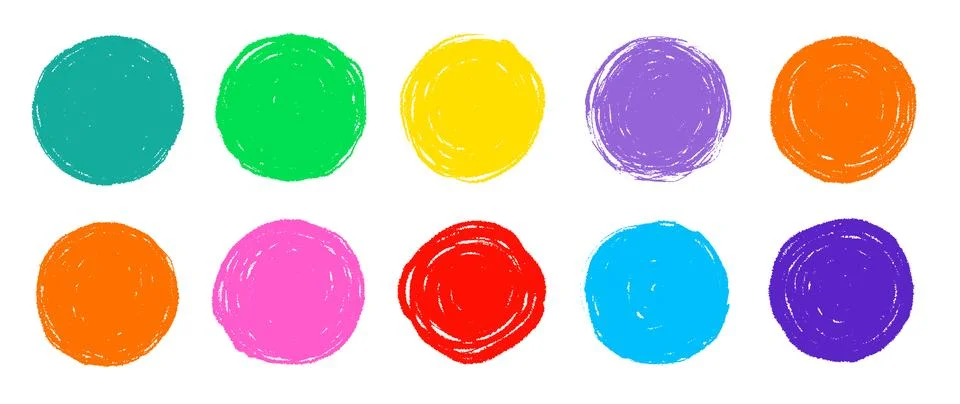 Scribble circle round vector frame. Hand drawn rough scribble effect line Stock Illustration