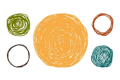 Scribble circles Hand drawn - Vector illustration Stock Illustration