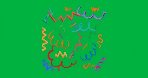 Scribble cluster appearing on transparent background pulsing, mosaic shifting to Video stock 317284014