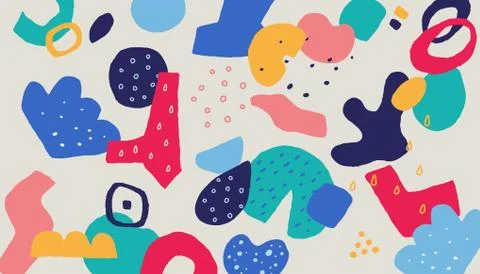 Scribble collage background. Abstract trendy pattern for textile print with hand イラスト素材