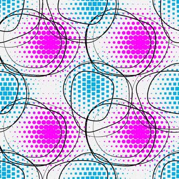 Scribble color seamless pattern. texture with hand drawn circles. Stylish col Stock Illustration