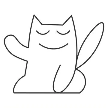 Scribble. Cute cat logo icon Simple and minimalistic illustration of a cheno Stock Illustration