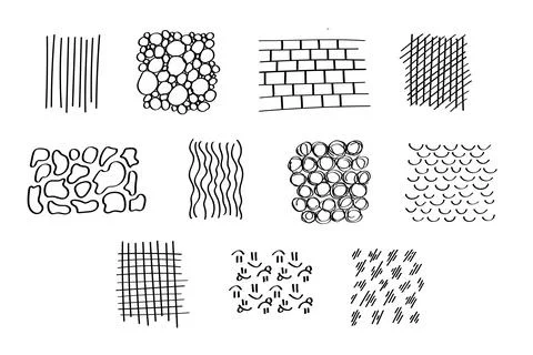 Scribble doodle abstract geometric shapes set Stock Illustration