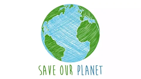 Scribble earth animation, pencil drawing motion image. environmental issues Stock Footage 135688800