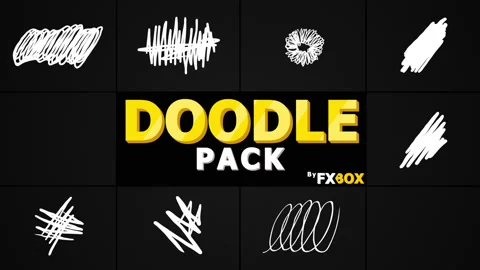 Scribble Elements Pack Stock Footage 131014404