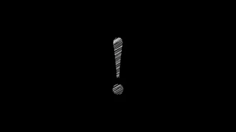 Scribble exclamation mark symbol isolated Stock Footage 308941931