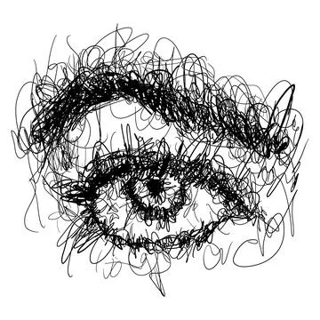 Scribble eye sketch vector illustration 스톡 일러스트