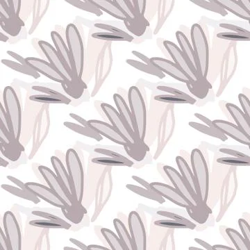 Scribble flower seamless pattern on white background. Hand drawn floral endle 스톡 일러스트