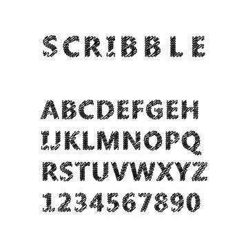 Scribble font Stock Illustration