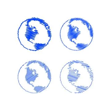 Scribble globe vector Stock Illustration