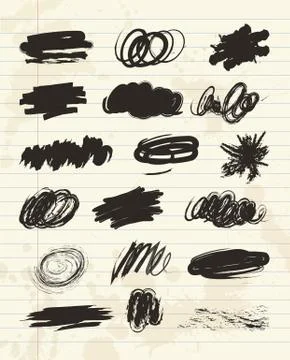 Scribble hand drawn in brush. Charcoal chalk texture Illustrazione stock