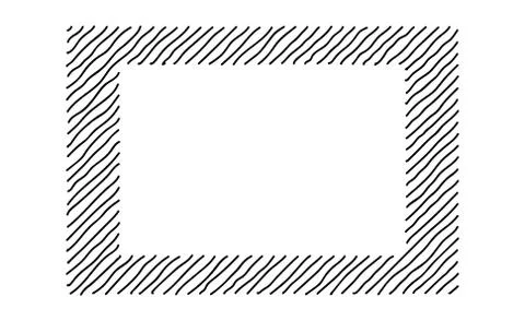 Scribble hatching along the rim frame rectangle. Hand drawn symbols. Sketches Illustrazione stock