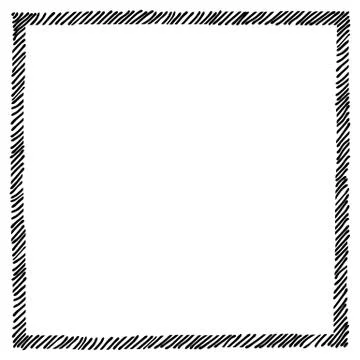 Scribble hatching along the rim frame square. Hand drawn symbols. Sketch Stock Illustration