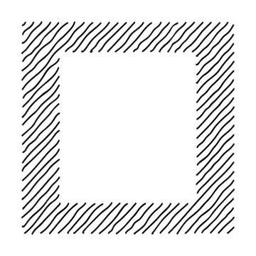 Scribble hatching along the rim frame square. Hand drawn symbols Stock Illustration