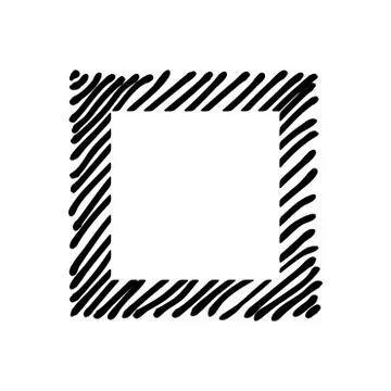Scribble hatching along the rim frame square. Hand drawn symbols 스톡 일러스트