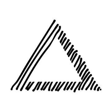 Scribble hatching along the rim frame triangle. Hand drawn symbols Stock Illustration