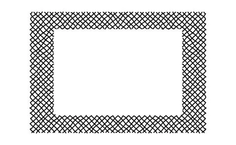 Scribble hatching criss cross along the rim frame rectangle. Hand drawn Illustrazione stock