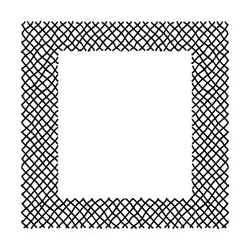 Scribble hatching criss cross along the rim frame square. Hand drawn symbols. Stock Illustration