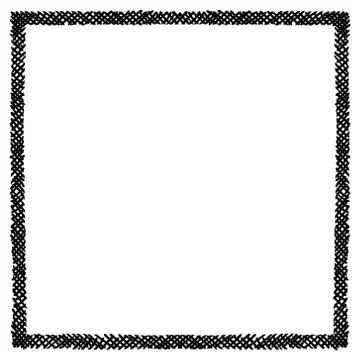 Scribble hatching criss cross along the rim frame square. Hand drawn symbols. Stock Illustration